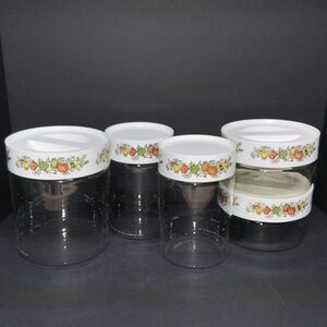 10 PIECE VINTAGE PYREX "Spice of Life" See-N-Store CANISTER SET